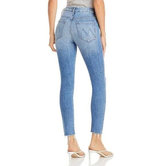 Mother High Waisted Looker Distressed High-Rise Skinny Jeans Thrilling Shots 25 - Picture 2 of 10